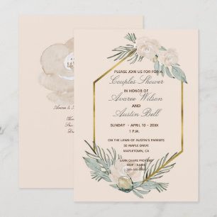 Sage Green en Blush Couples Wedding Shower Kaart