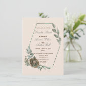 Sage Green en Blush Couples Wedding Shower Kaart (Staand voorkant)