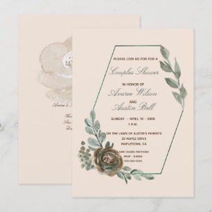 Sage Green en Blush Couples Wedding Shower Kaart