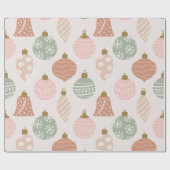  Sage Green en Blush Pink Ornamenten Cadeaupapier (Vlak)