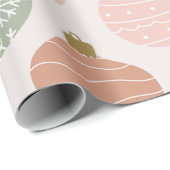  Sage Green en Blush Pink Ornamenten Cadeaupapier (Rol Hoek)