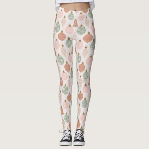  Sage Green en Blush Pink Ornamenten Leggings
