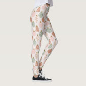  Sage Green en Blush Pink Ornamenten Leggings (Rechts)