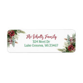 Sage Green en Bourgogne Kerstbladeren Etiket (Voorkant)