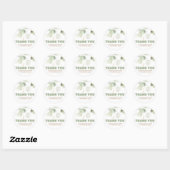 Sage Green en Brown Eucalyptus Leaves Bedankt Ronde Sticker (Vel)