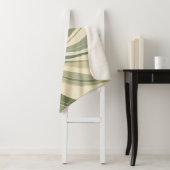 Sage Green en Cream Abstract Bladeren Patroon Sherpa Deken (In situ)