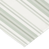 Sage Green en Cream Farmhouse Stripes Korte Tafelloper (Hoek)