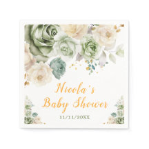 Sage Green en Cream Floral Baby shower