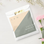 Sage Green en Cream Minimalist Monogram Trouwen Bedankzakje (Gezegeld)
