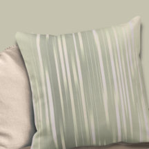 Sage Green en Cream Vertical Stripe