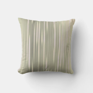 Sage Green en Cream Vertical Stripe Kussen