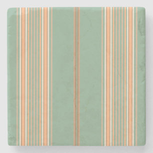 Sage Green en Ecru, Stripes Square Onderzetter