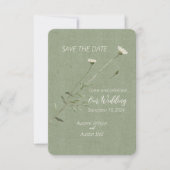 Sage Green en een eenpersoons Daisy Save The Date (Voorkant)