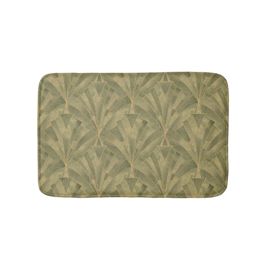 Sage Green en Gold Art Deco Patroon Badmat (Voorkant)