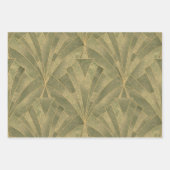 Sage Green en Gold Art Deco Patroon Inpakpapier Vel (Voorkant)