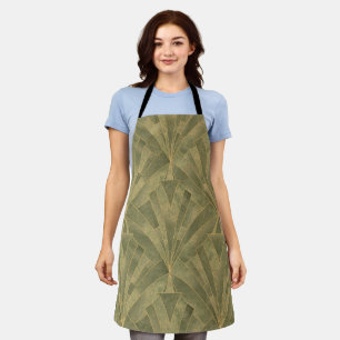 Sage Green en Gold Art Deco Patroon Schort