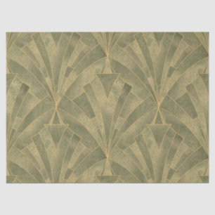 Sage Green en Gold Art Deco Patroon Tissuepapier