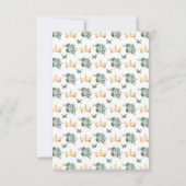 Sage Green en Gold Brunette Hair Princess RSVP Kaartje (Achterkant)