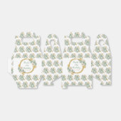 Sage Green en Gold Elegant Bloemen Verjaardag Bedankdoosjes (Uitgevouwen)