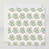 Sage Green en Gold Elegant Bloemen Verjaardagsfees Kaart (Achterkant)