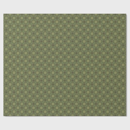 Sage Green en Gold Filigree Cadeaupapier (Vlak)