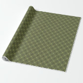 Sage Green en Gold Filigree Cadeaupapier (Uitgerold)