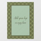 Sage Green en Gold Filigree Raamsticker (Vel)