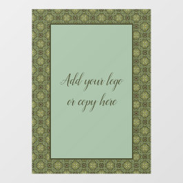 Sage Green en Gold Filigree Raamsticker