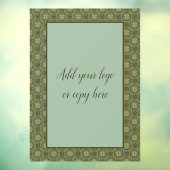 Sage Green en Gold Filigree Raamsticker (Vel 3)