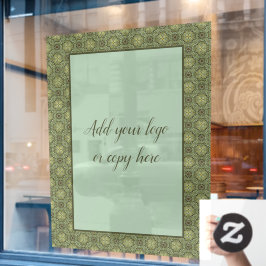 Sage Green en Gold Filigree Raamsticker