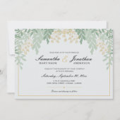 Sage Green en Gold Greenery Wedding Kaart (Voorkant)