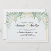 Sage Green en Gold Greenery Wedding