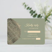 Sage Green en Gold RSVP met Elegante Aardetinten (Staand voorkant)