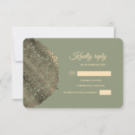 Sage Green en Gold RSVP met Elegante Aardetinten
