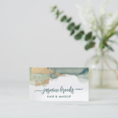 Sage Green en Gold Waterverf Visitekaartje (Staand voorkant)