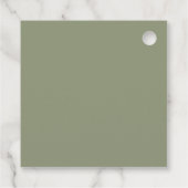 Sage Green en Gold Wedding met Elegante Luxe Bedankjes Labels (Achterkant)