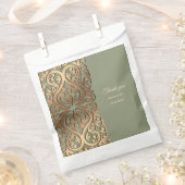 Sage Green en Gold Wedding met Elegante Luxe Bedankzakje (Geknipt)