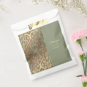 Sage Green en Gold Wedding met Elegante Luxe Bedankzakje (Gezegeld)