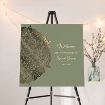 Sage Green en Gold Wedding Welkom Elegante Luxe