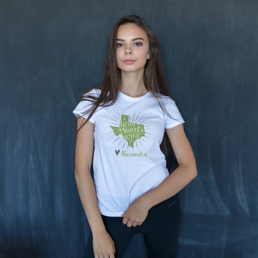 Sage Green en Grey Home Sweet Home - Texas T-shirt