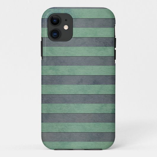 Sage Green en Heather Grey Stripes Pattern Case-Mate iPhone Case (Achterkant)
