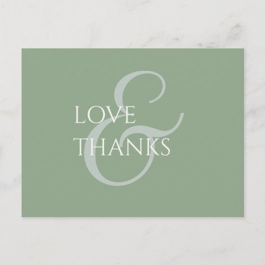 Sage Green en Ivory Non-Photo Dank u Briefkaart (Voorkant)