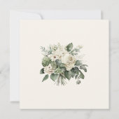 Sage Green en Ivory Wildflower Save the Date Kaart (Achterkant)