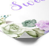 Sage Green en Paarse Bloemen Sweet Sixteen Welkom Poster (Hoek)