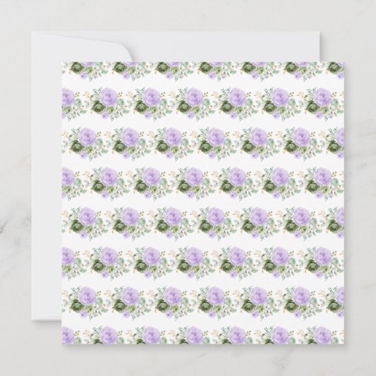 Sage Green en Paarse Bloemrijke Sweet Sixteen Bedankkaart (Achterkant)
