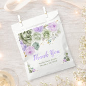 Sage Green en Paarse Bloemrijke Sweet Sixteen Bedankzakje (Geknipt)