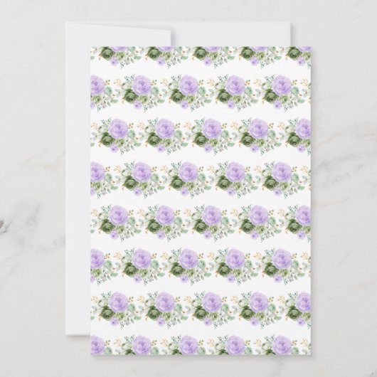 Sage Green en Paarse Bloemrijke Sweet Sixteen Kaart (Achterkant)