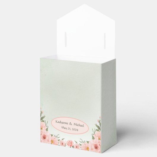 Sage Green en Peach Bedankdoosjes (Geopend)