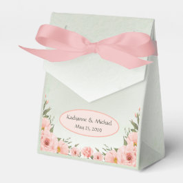 Sage Green en Peach Bedankdoosjes