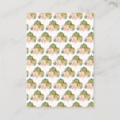 Sage Green en Peach Bloemenpompoenen Baby shower Informatiekaartje (Achterkant)